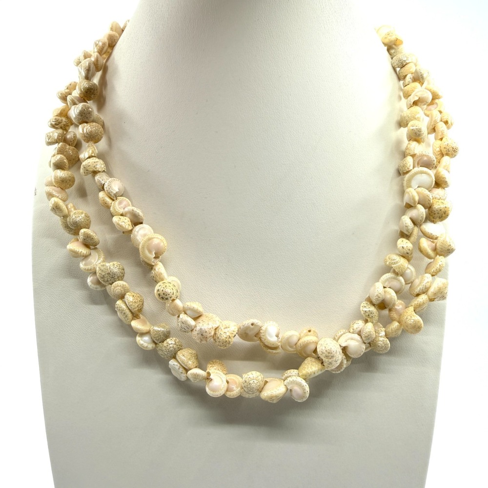 Natural Sea Shell Statement Necklace Multi-Strand Boho Beachy Layering Jewelry‎